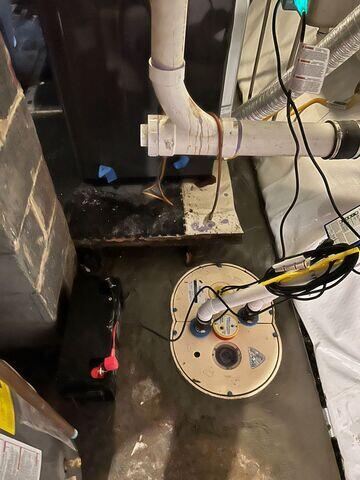 The crew installed our TripleSafe Sump Pump to provide triple the protection against flooding, with a primary pump, secondary pump, and a battery backup to ensure the basement stays dry, even during heavy storms or power outages.