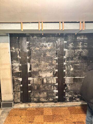 Our crew installed the CarbonArmor System to permanently stabilize cracked or bowing foundation walls using ultra-strong carbon fiber straps that prevent further movement without invasive construction.
