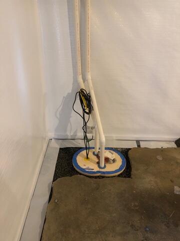 Triple Safe Sump Pump is installed with CleanSpace, next step will be to finish the site with a concrete.