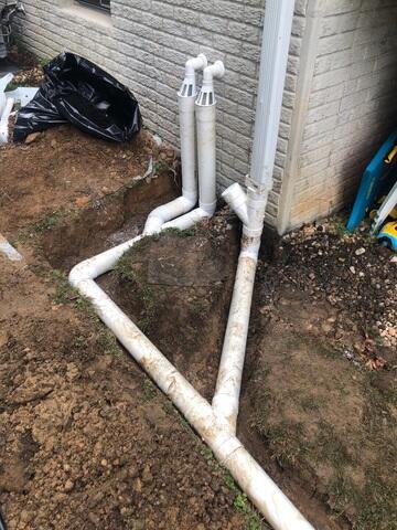 Ice guard prevents freezing of exterior drainage lines.