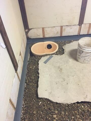 During: Our Design Specialist recommended waterproofing the entire space.