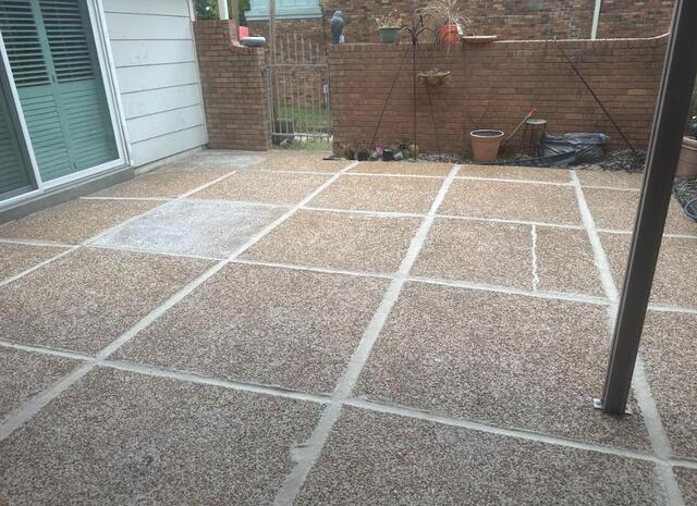 The finished patio while drying!