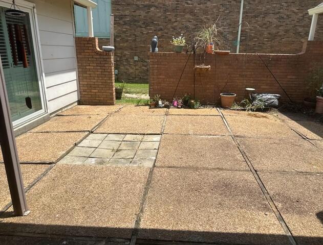 Another image that shows the unevenness of the patio.