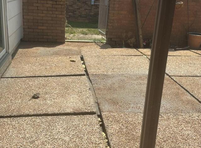 The slab we had poured for the customer, filling in that awkward empty square.