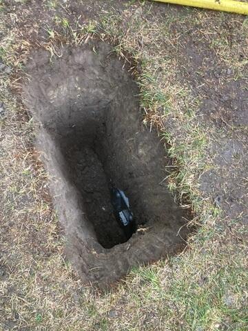Our crew placing the earth anchor attaching it to the interior wall