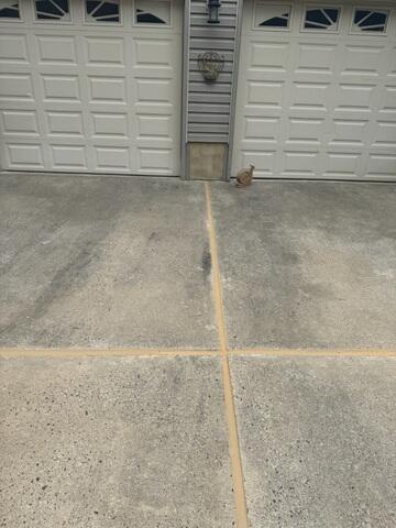 Next, in order to protect and restore this homeowner's driveway, our crew applied NexusPro Joint Sealant to the cracks and joints. This durable, UV-resistant sealant prevents water from seeping beneath the slabs, helping to stop further soil erosion and concrete settlement while giving the surface a clean, finished look.