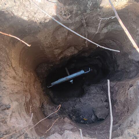 During: Our Foreman, Chris, and his crew secured 19 GeoLock Wall Anchors along the foundation.