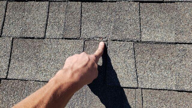 exposed nail, which we will fill to not cause water damage
