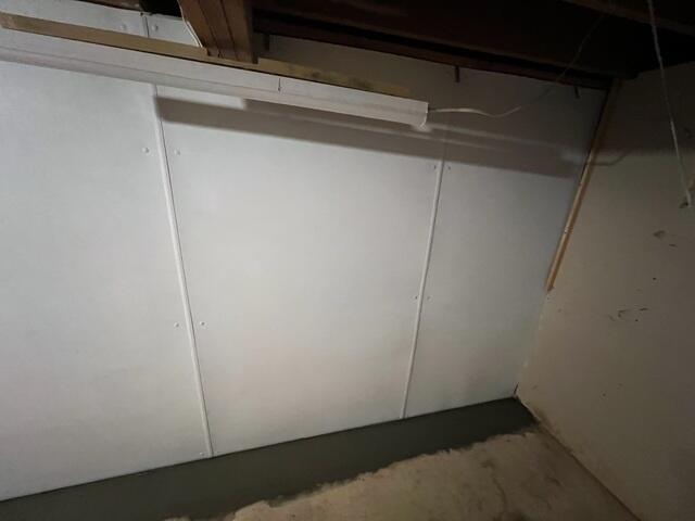 The crew also added our BrightWall Panels to provide a moisture-resistant barrier that brightens the basement while safely channeling wall seepage into the drainage system.