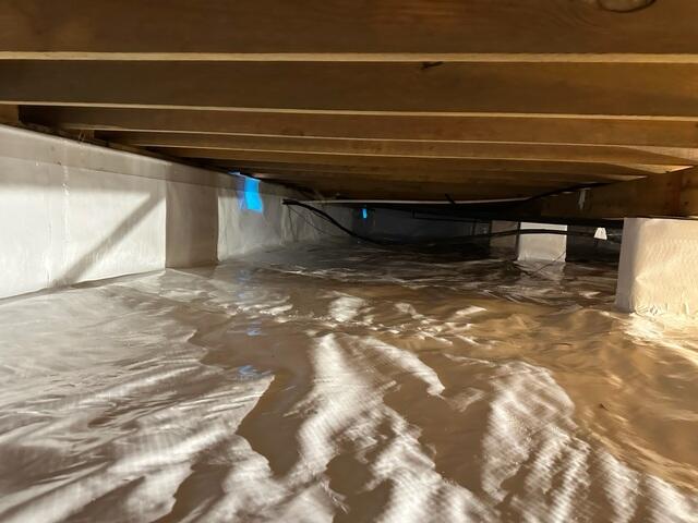 Encapsulated with CleanSpace and protected with a SaniDry Sedona, this crawl space is now bright, dry, and healthier for the whole home.