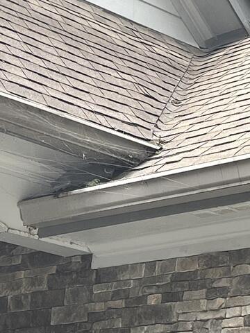 Before: This area was a major concern for him as the water was pouring directly down by his front door.  Fearful of foundation issues he called Gutter Shutter of Greater for help.