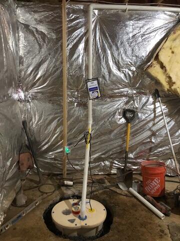 Process of installing new sump pump