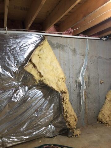 Crack in foundation repaired