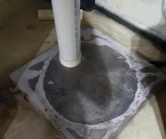 This is a photo of the existing radon mitigation system.