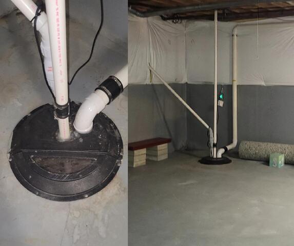 This is the existing pump where the mitigation and waterproofing systems were installed into.