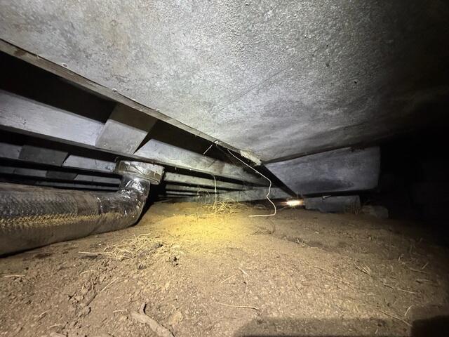 The dirt in this space was reaching the crawl space ceiling.