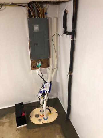 Triple Safe Sump pump installed with battery back up