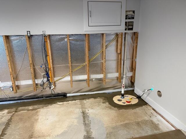 After removing the damaged wall, our team installed our ThermalDry wall system and our WaterGuard draining system.