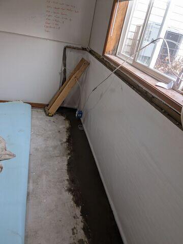 After the products have been installed the crew restored the flooring with cement