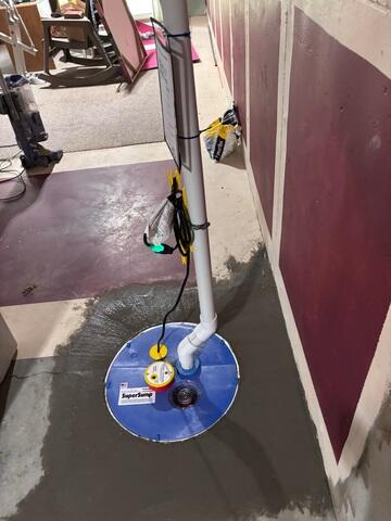 After the SuperSump has been installed, the flooring was restored