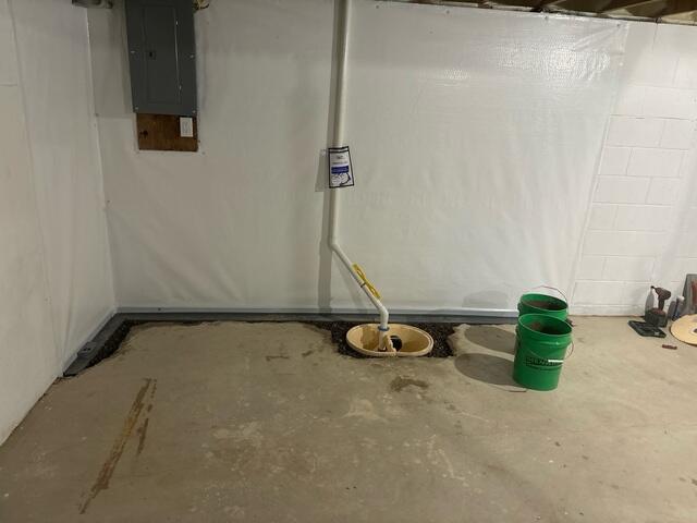 During: Our had attached CleanSpace to the walls and is in the process of installing WaterGuard and SuperSump+