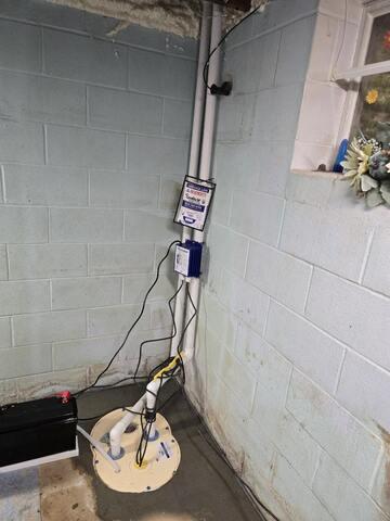 To ensure reliable water removal and protection during heavy rain or power outages, we installed our TripleSafe Sump Pump, featuring three pumps for maximum performance and peace of mind.