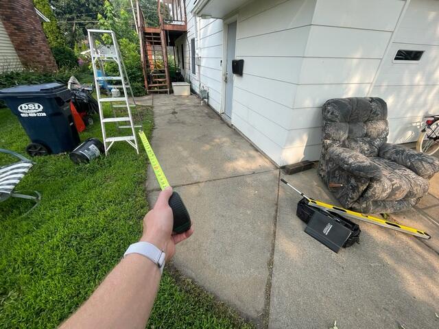 The concrete slabs before our crew began the installation