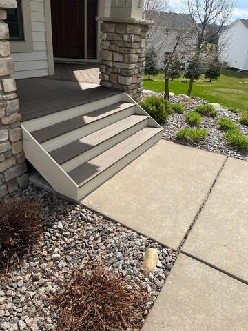 The walkway before the concrete was lifted and sealed