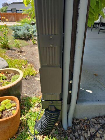 clean out filter, will be much easier for the customer to access the down spout