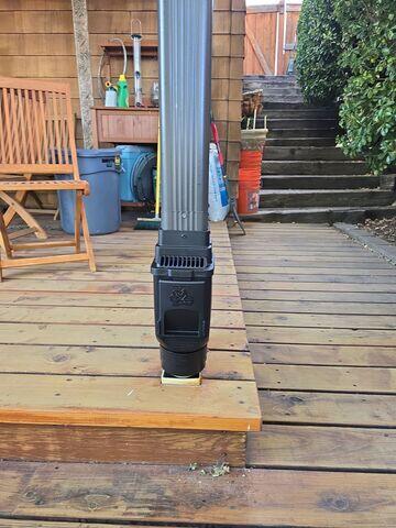 clean out filter, will be much easier for the customer to access the down spout