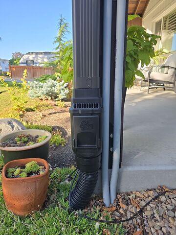 clean out filter, will be much easier for the customer to access the down spout