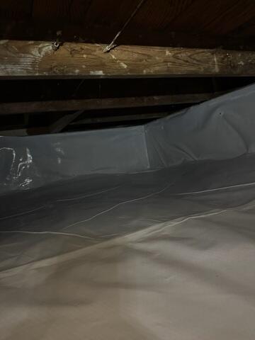 Our CleanSpace is a 20 mil-thick liner that offers a puncture resistant layer of protection. The white finish really brightens the crawl space and will help the homeowners easily see it is free of mold, insects and dirt.