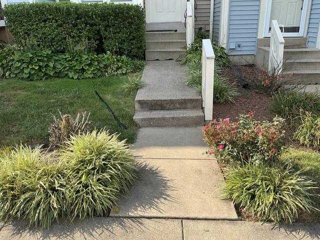 Leaning and Cracked Concrete Sidewalk