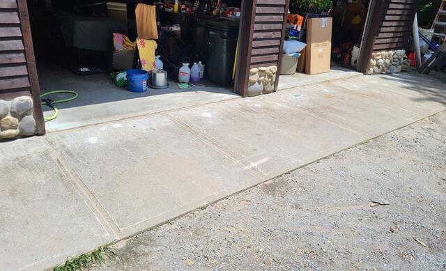 Restored concrete apron