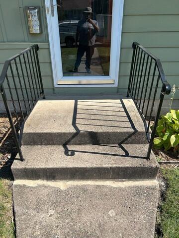After our crew lifted the slabs and sealed the crack.