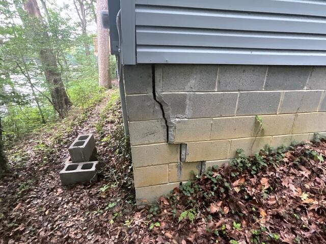 Major stairstep crack on foundation
