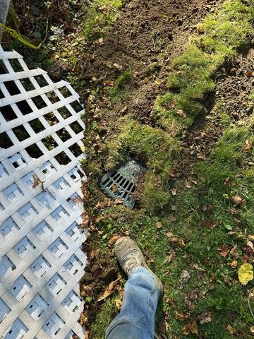LawnScape® Outlet: The sump discharge line was extended to a discreet LawnScape outlet, ensuring water is released safely away from the foundation while blending seamlessly into the yard.