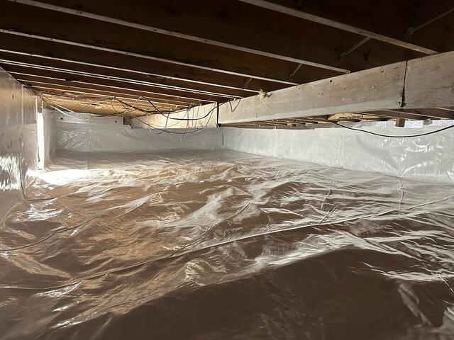 CleanSpace and SilverGlo transformed the crawl space into a clean, sealed environment, protecting the home from moisture and energy loss.