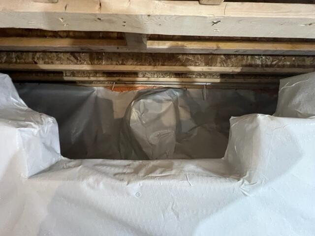 The crew did a great job encapsulating this small crawl space area with our CleanSpace vapor barrier.