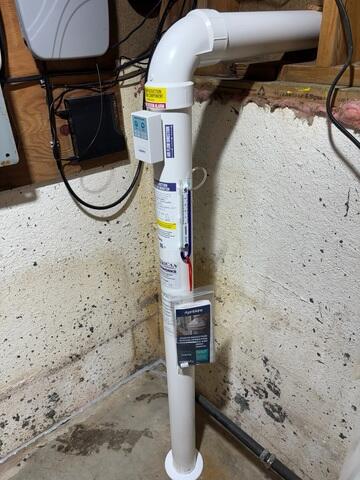 The PVC pipe installed into the footing of the home