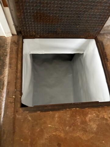 Clean entryway to the Crawl Space, which is now usable for some storage