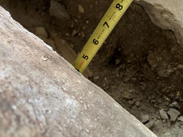 This photo was the most revealing of them all. The middle of the wall, (near the middle brace) had slid over by about 4 inches.