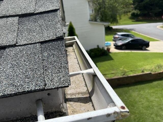 These gutters need the right protection. Adding the Gutter Shutter System will eliminate future debris issues and will provide peace of mind.