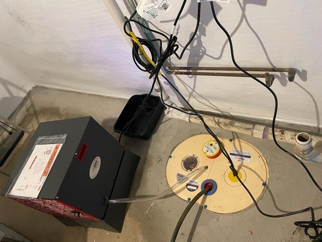 Triple Safe sump pump and Sani Dry dehumidifier installed