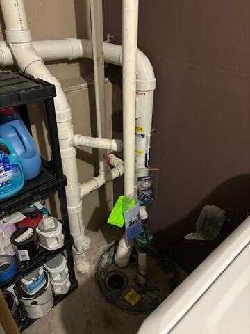 Our crew installed the PVC pipe into the sump pump and is connected to the fan at the exterior of the home