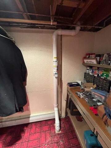 The PVC pipe is installed into the footing of the home so it can suction out the radon gas