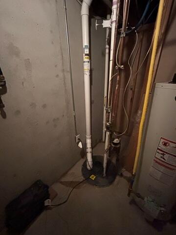 The PVC pipe is installed in the sump pump system and is connected to the fan