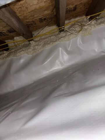 CleanSpace® encapsulation and spray foam insulation were installed along the rim joist to seal out moisture, drafts, and cold air-creating a healthier and more efficient basement environment.