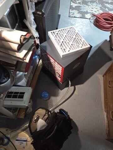 SaniDry Sedona was placed in the basement to remove any humidity from the air.