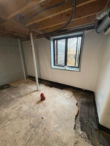 During: The crew successfully installed all the products throughout the basement.